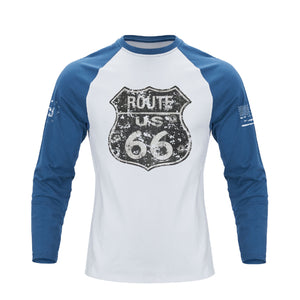 ROUTE 66 RAGLAN GRAPHIC LONG SLEEVE T-SHIRT