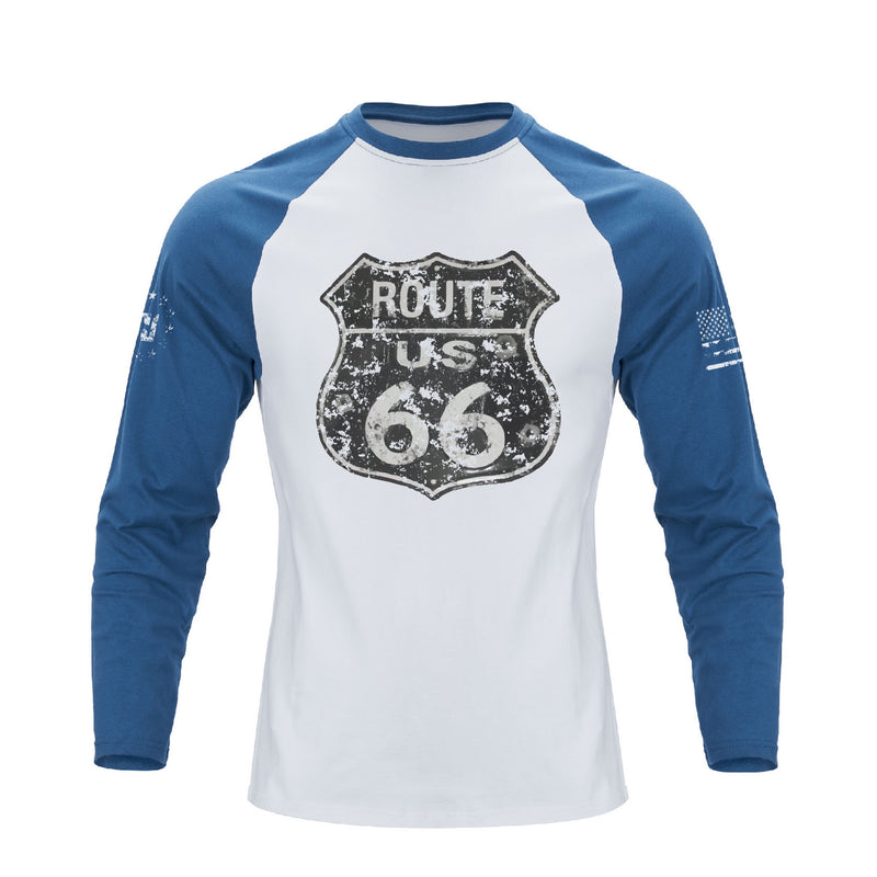 ROUTE 66 RAGLAN GRAPHIC LONG SLEEVE T-SHIRT