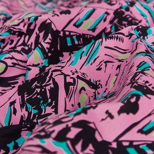 GRAFFITI PRINTED 5'' INSEAM INSEAM SWIM TRUNKS