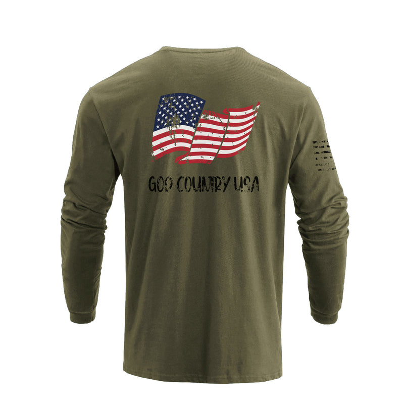 USA FLAG GRAPHIC LONG SLEEVE T-SHIRT