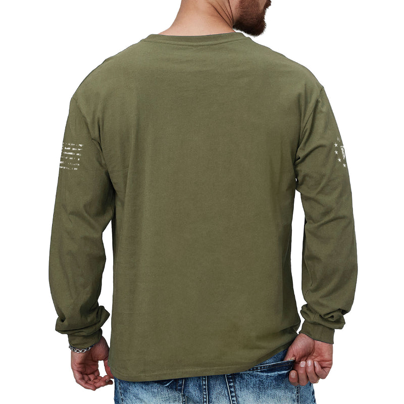 100% COTTON NATIVE AMERICAN GRAPHIC LONG SLEEVE T-SHIRT