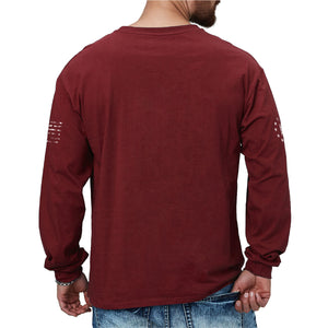 USA FLAG CROSS GRAPHIC LONG SLEEVE T-SHIRT