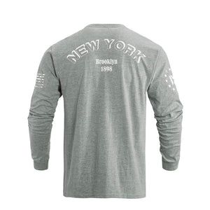 NEW YORK USA FLAG GRAPHIC LONG SLEEVE T-SHIRT