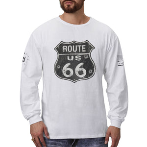 Camiseta con gráfico de manga larga Route 66 para hombre