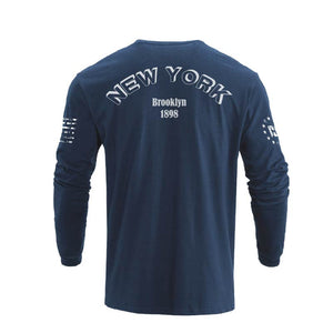 NEW YORK USA FLAG GRAPHIC LONG SLEEVE T-SHIRT