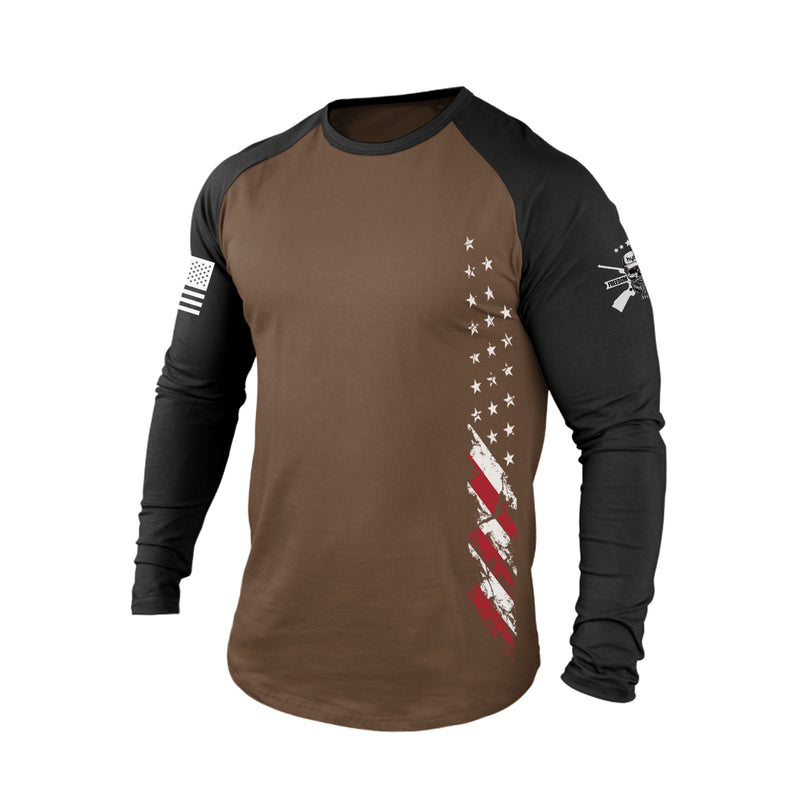 USA FLAG  RAGLAN  GRAPHIC  LONG SLEEVE T-SHIRT