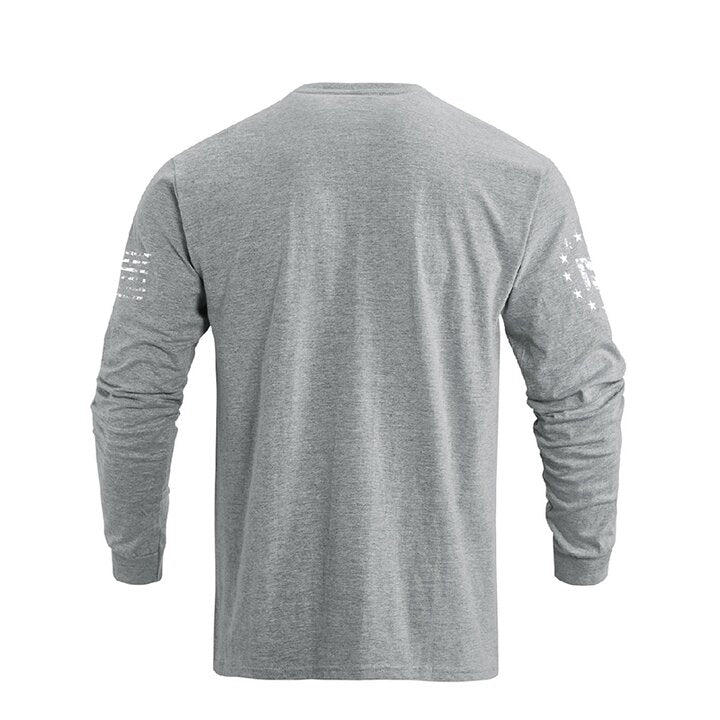 Camisetas de manga larga con calavera guerrera de ajuste relajado 100% algodón para hombre
