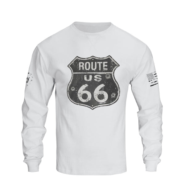 ROUTE 66 CREWNECK GRAPHIC LONG SLEEVE T-SHIRT