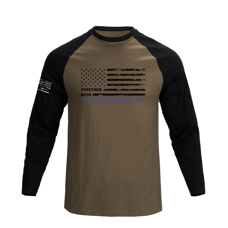 USA FLAG RAGLAN GRAPHIC LONG SLEEVE T-SHIRT