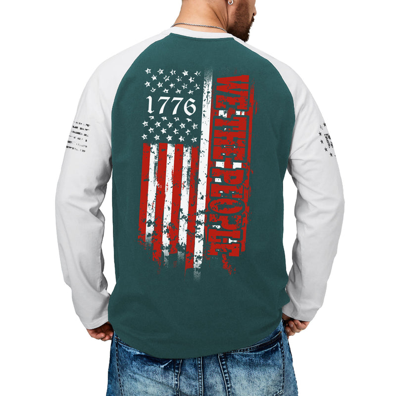 USA FLAG RAGLAN GRAPHIC LONG SLEEVE T-SHIRT