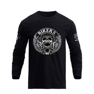 SKULL BIKER GRAPHIC LONG SLEEVE T-SHIRT