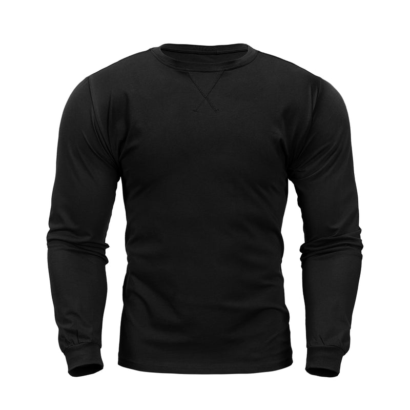 CLASSIC FIT 100% COTTON CREWNECK LONG SLEEVE T-SHIRT