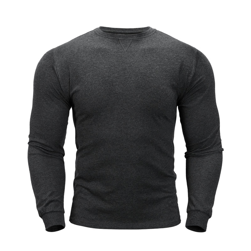 CLASSIC FIT 100% COTTON CREWNECK LONG SLEEVE T-SHIRT