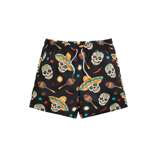 CINCO DE MAYO SKULL 5'' INSEAM SWIM TRUNKS