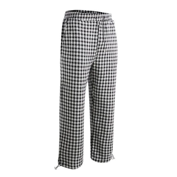 POCKETS PLAID DRAWSTRING PANTS