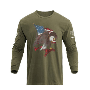 USA FLAG EAGLE GRAPHIC LONG SLEEVE T-SHIRT