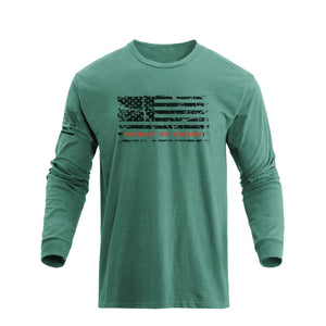 PATRIOT USA FLAG GRAPHIC LONG SLEEVE T-SHIRT