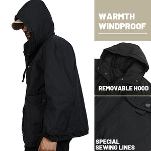 POCKETS HOODED COTTON JACKETS