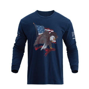 USA FLAG EAGLE GRAPHIC LONG SLEEVE T-SHIRT