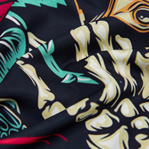 ROSE SKULL THORN SNAKE PRINTED ALOHA SHIRT