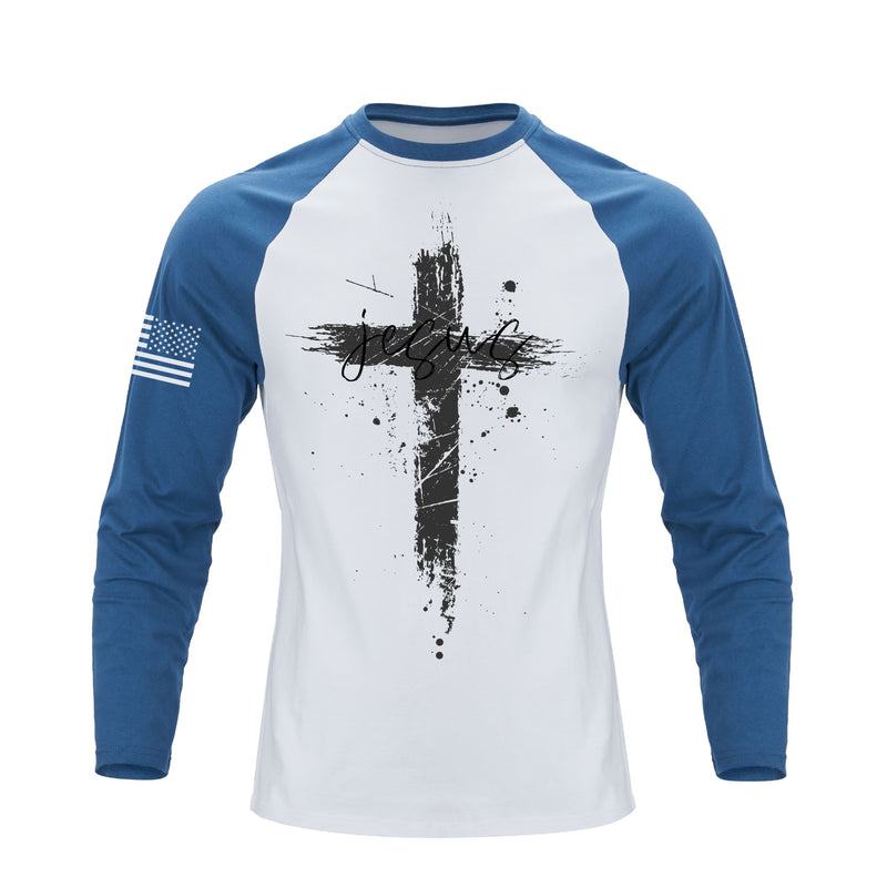 CROSS RAGLAN GRAPHIC LONG SLEEVE T-SHIRT