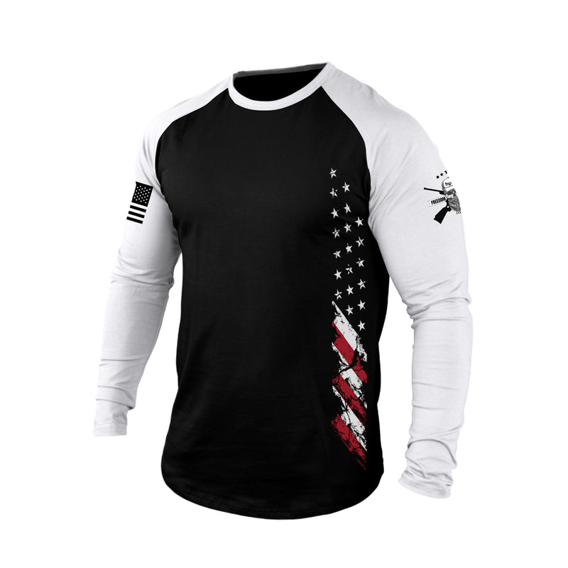 USA FLAG  RAGLAN  GRAPHIC  LONG SLEEVE T-SHIRT