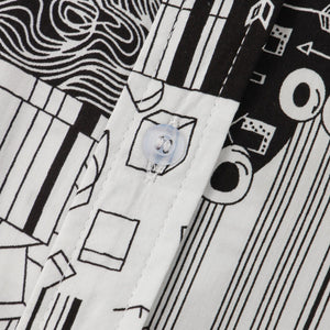 VINTAGE NEWSPAPER PRINTED ALOHA SHIRT