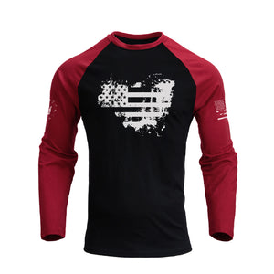 USA FLAG RAGLAN GRAPHIC LONG SLEEVE T-SHIRT