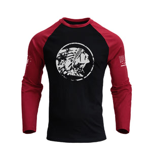 NATIVE AMERICAN RAGLAN GRAPHIC LONG SLEEVE T-SHIRT