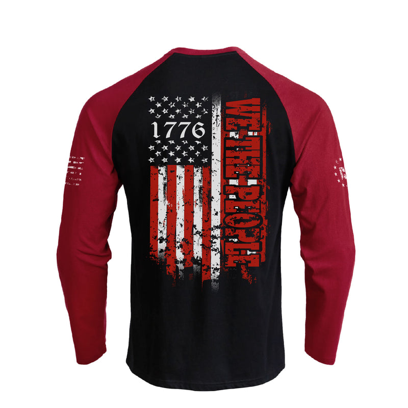 USA FLAG RAGLAN GRAPHIC LONG SLEEVE T-SHIRT