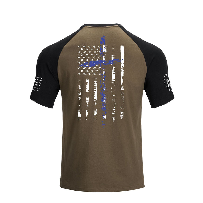 USA FLAG CROSS GRAPHIC TEE