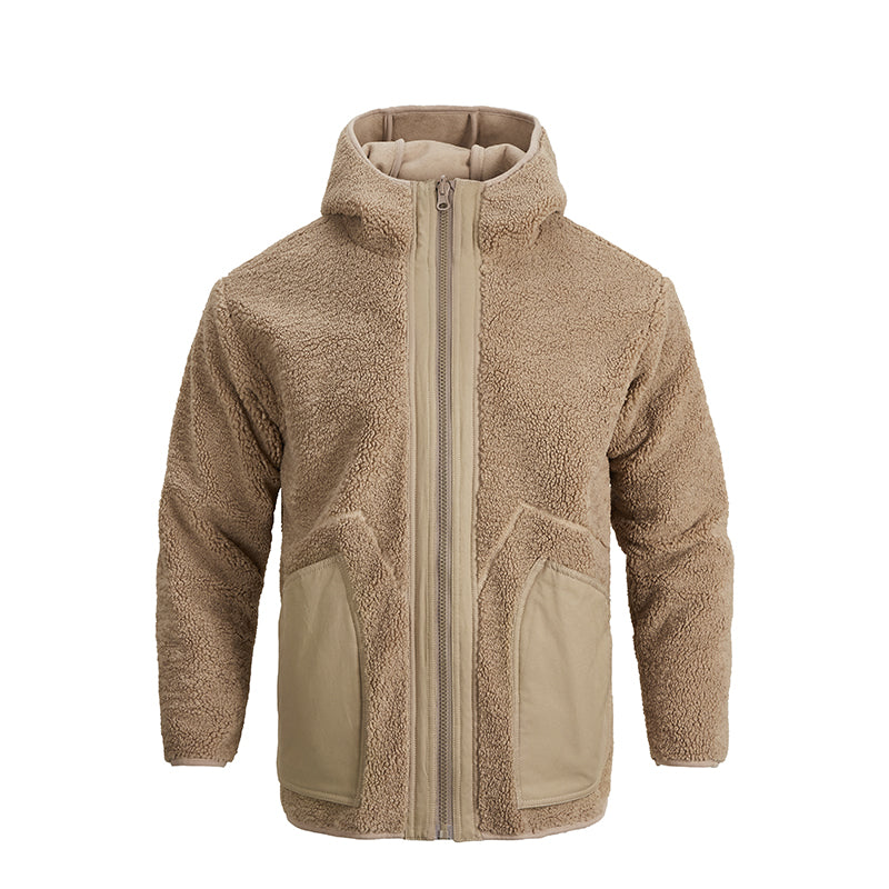 POLAR LEATHER REVERSIBLE HOODED FLEECE JACKETS