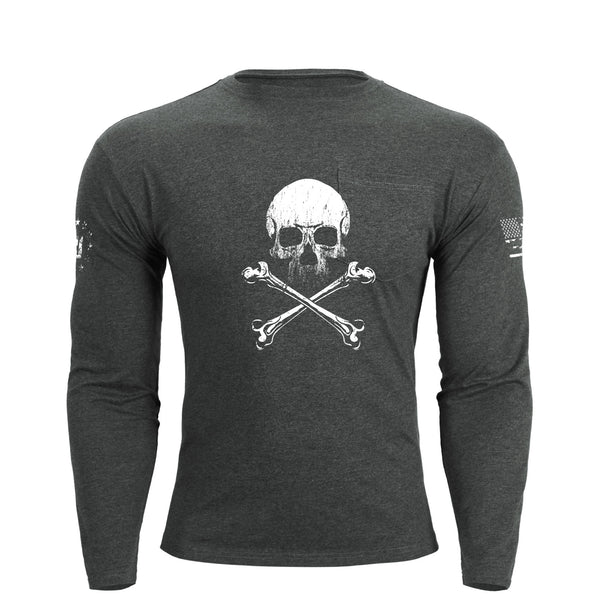 SKULL POCKET GRAPHIC LONG SLEEVE T-SHIRT