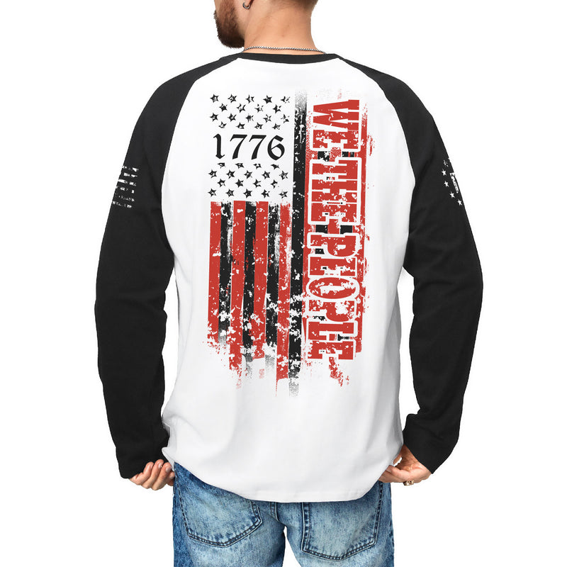 USA FLAG RAGLAN GRAPHIC LONG SLEEVE T-SHIRT