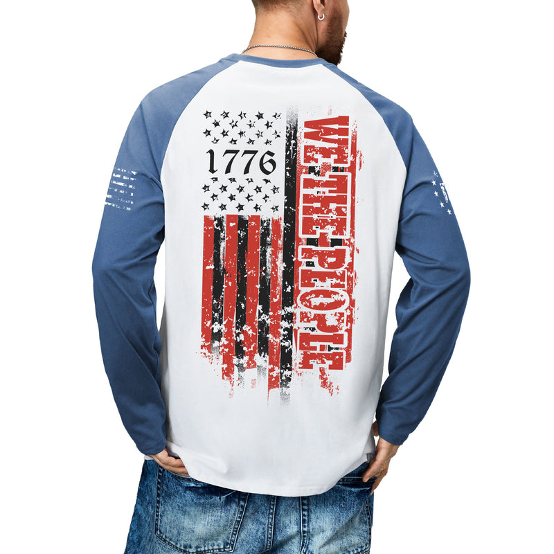 USA FLAG RAGLAN GRAPHIC LONG SLEEVE T-SHIRT