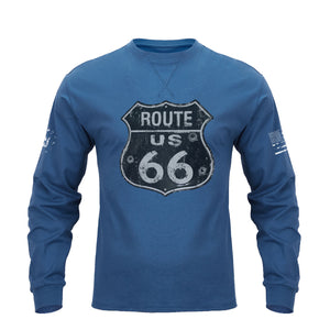 ROUTE 66 CREWNECK GRAPHIC LONG SLEEVE T-SHIRT