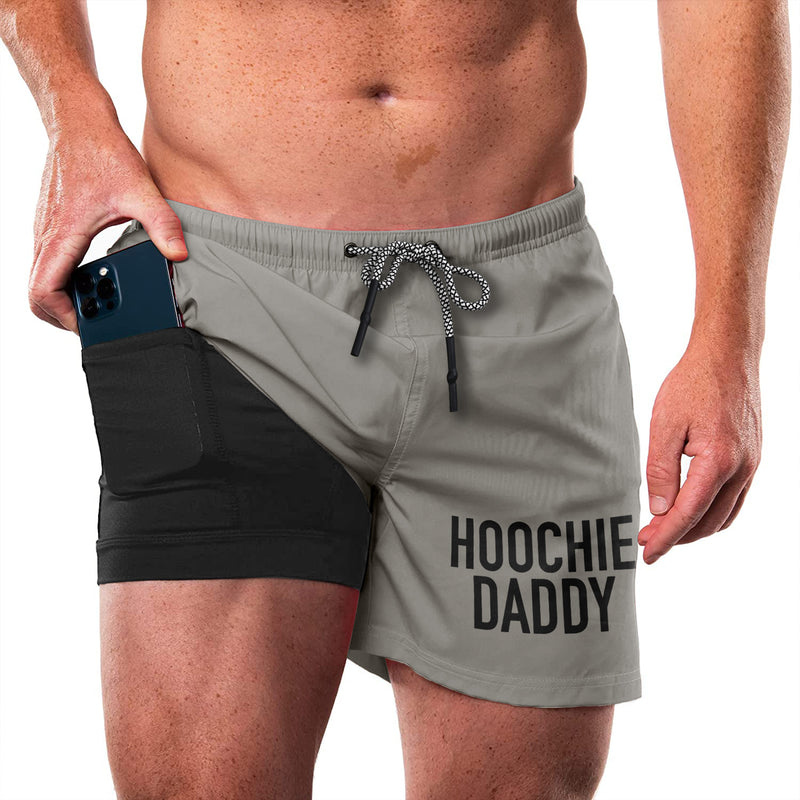 HOOCHIE DADDY QUICKDRY POCKET 2 IN 1 7'' INSEAM RUNNING SHORTS