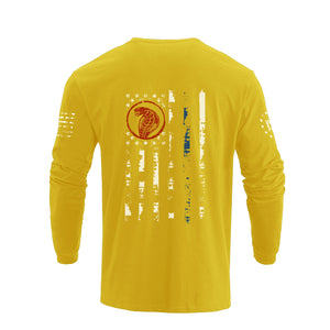 USA FLAG SNAKE GRAPHIC LONG SLEEVE T-SHIRT