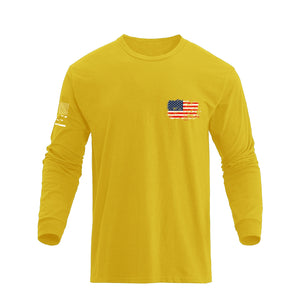 STATUE OF LIBERTY USA FLAG GRAPHIC LONG SLEEVE T-SHIRT
