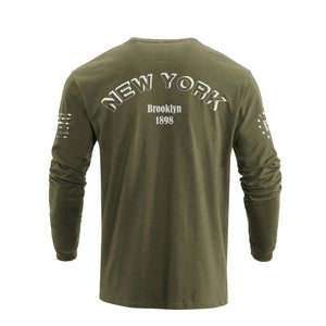 NEW YORK USA FLAG GRAPHIC LONG SLEEVE T-SHIRT