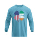 LUCKY SHAMROCK USA FLAG 100% COTTON GRAPHIC LONG SLEEVE T-SHIRT