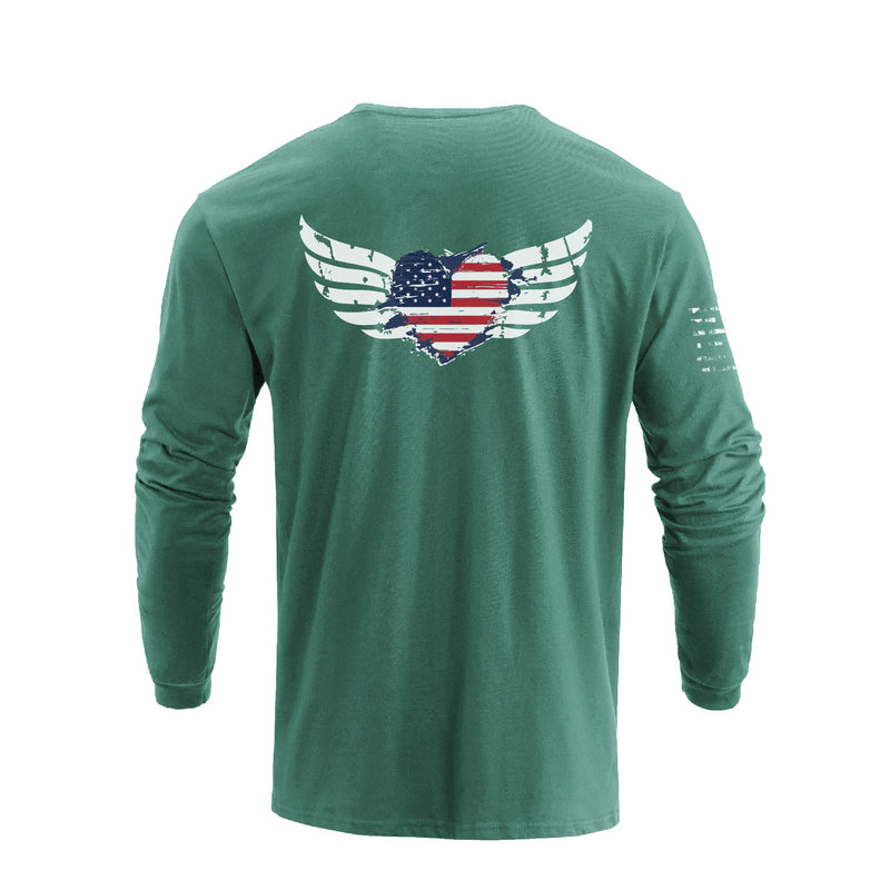 USA FLAG GRAPHIC LONG SLEEVE T-SHIRT