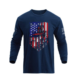 USA FLAG GRAPHIC LONG SLEEVE T-SHIRT