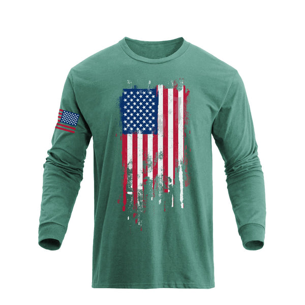 USA FLAG GRAPHIC LONG SLEEVE T-SHIRT