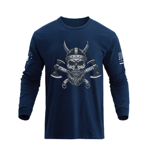 SKULL WARRIOR GRAPHIC LONG SLEEVE T-SHIRT