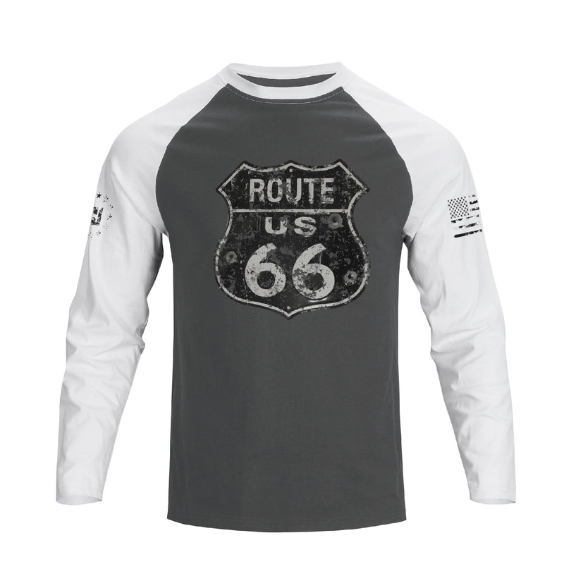 ROUTE 66 RAGLAN GRAPHIC LONG SLEEVE T-SHIRT