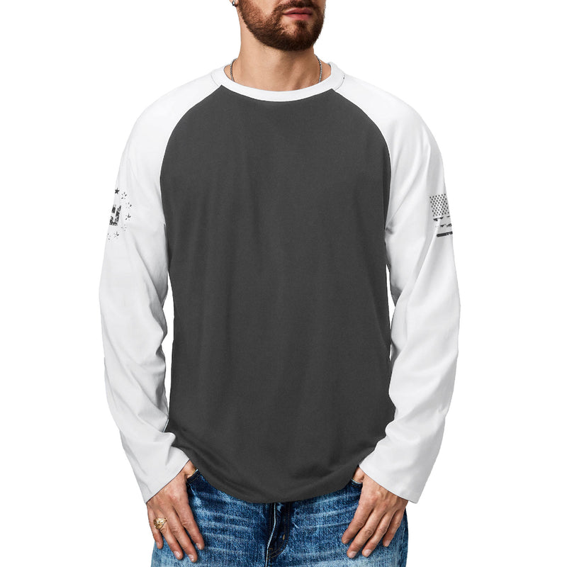 USA FLAG RAGLAN GRAPHIC LONG SLEEVE T-SHIRT