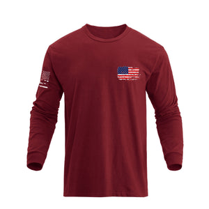 STATUE OF LIBERTY USA FLAG GRAPHIC LONG SLEEVE T-SHIRT