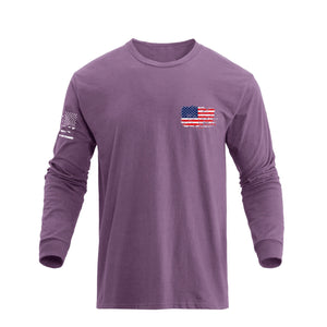STATUE OF LIBERTY USA FLAG GRAPHIC LONG SLEEVE T-SHIRT