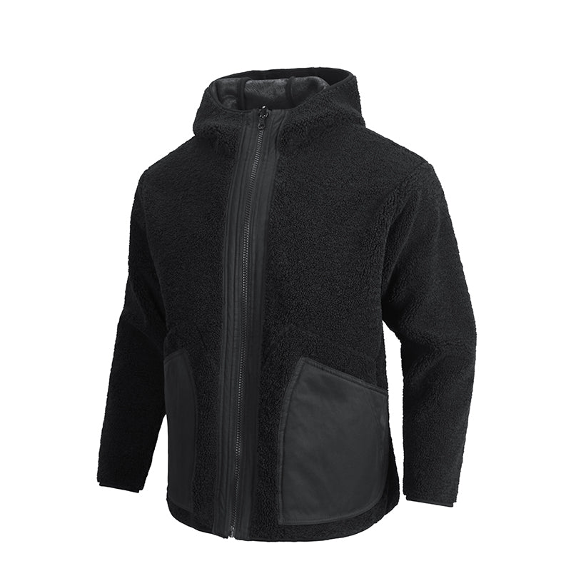 POLAR LEATHER REVERSIBLE HOODED FLEECE JACKETS
